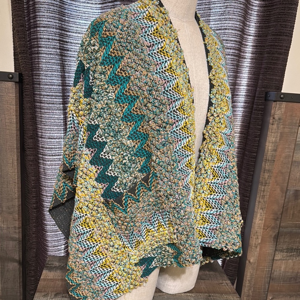 Multicolor Zigzag Knit Shawl - Picture 1 of 4